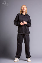 Carregar imagem no visualizador da galeria, Geneva Elastic Waist Unisex Sweatpants (Black)
